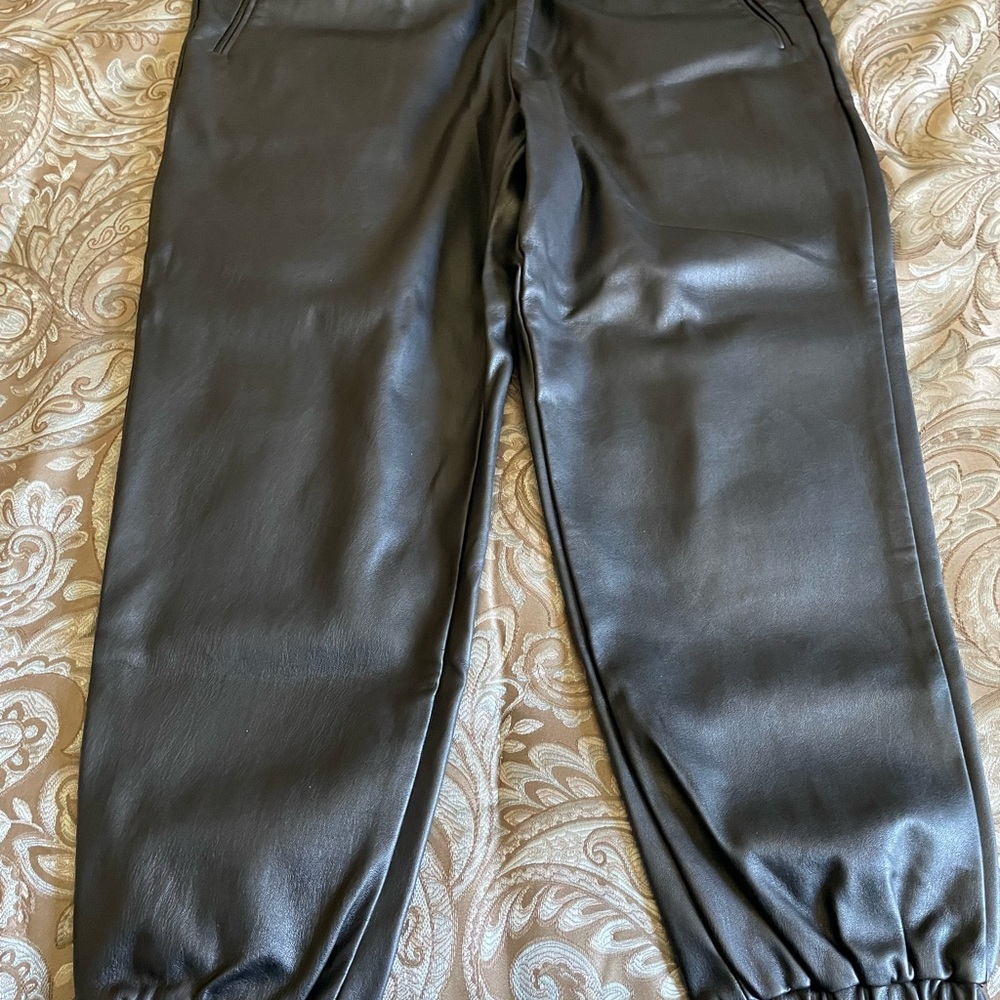 INC imitation leather pants